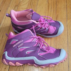 Merrell Chameleon 7 Mid Pink Waterproof Hiking Boots Kid's US 2 Outdoors Girls